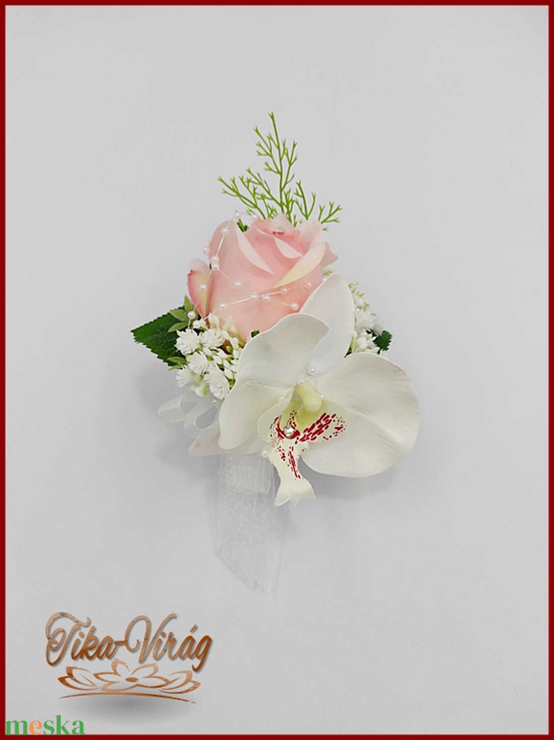Rózsaszín rózsás- Fehér orchideás örök-csepp csokor + kitűzővel - esküvő - menyasszonyi- és dobócsokor - Meska.hu Rózsaszín rózsás- Fehér orchideás örök-csepp csokor + kitűzővel - esküvő - menyasszonyi- és dobócsokor - Meska.hu