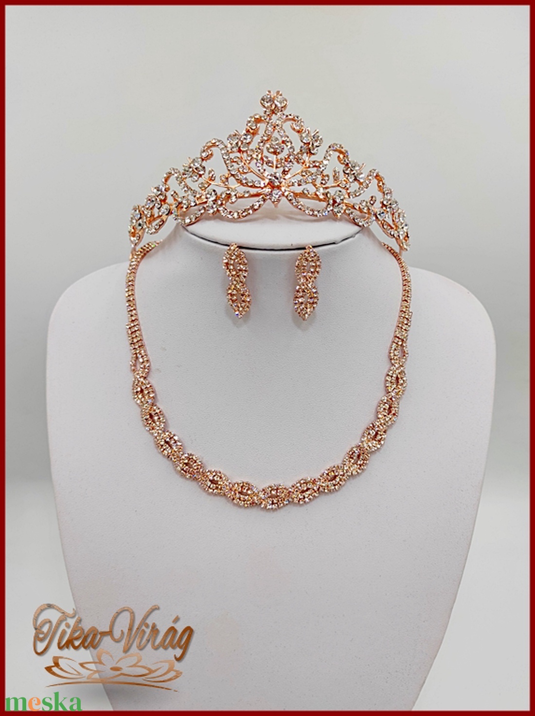 Gold-Rose Korona + Nyakék szett variáció - esküvő - hajdísz - kontydísz & hajdísz - Meska.hu Gold-Rose Korona + Nyakék szett variáció - esküvő - hajdísz - kontydísz & hajdísz - Meska.hu