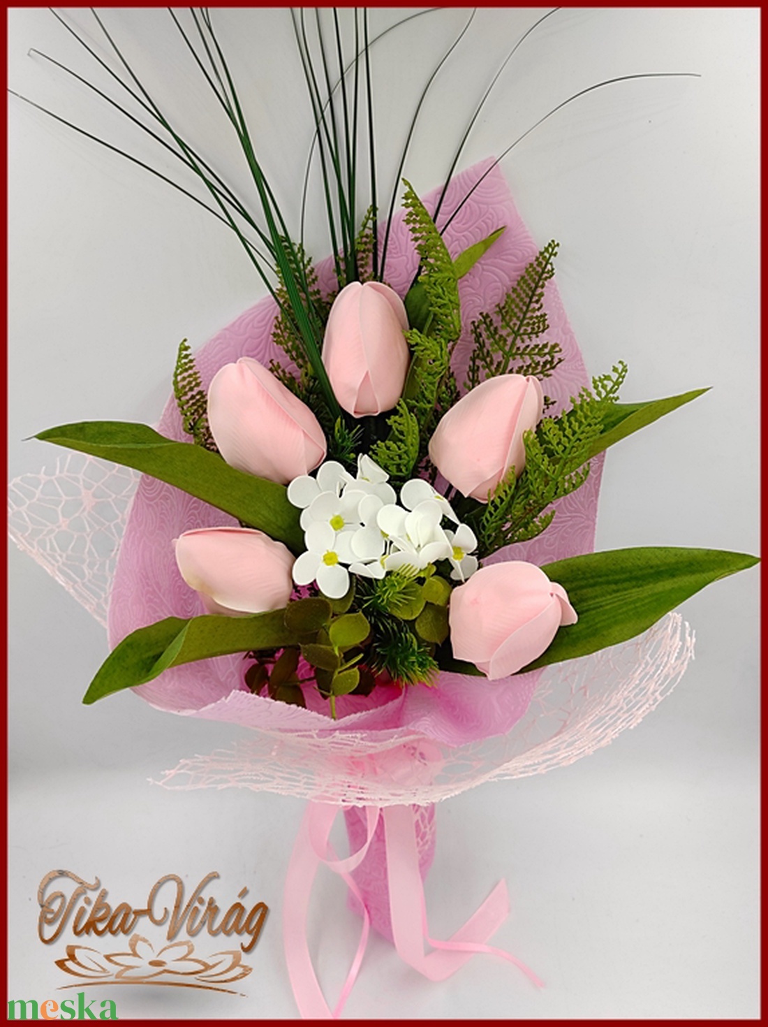 Illatos 5 virágos Tulipán-hortenzia szappanvirág csokrok - otthon & lakás - dekoráció - virágdísz és tartó - csokor & virágdísz - Meska.hu