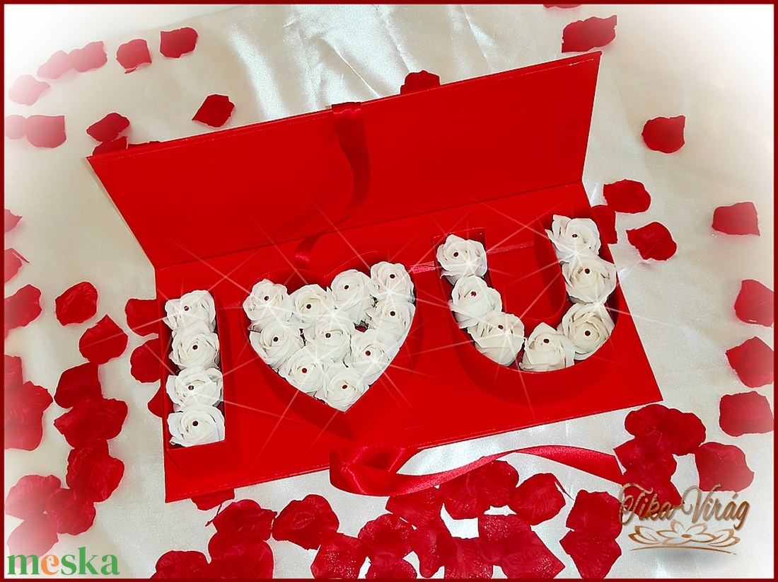 Szerelmes piros-fehér virág-box - otthon & lakás - dekoráció - virágdísz és tartó - virágbox, virágdoboz - Meska.hu