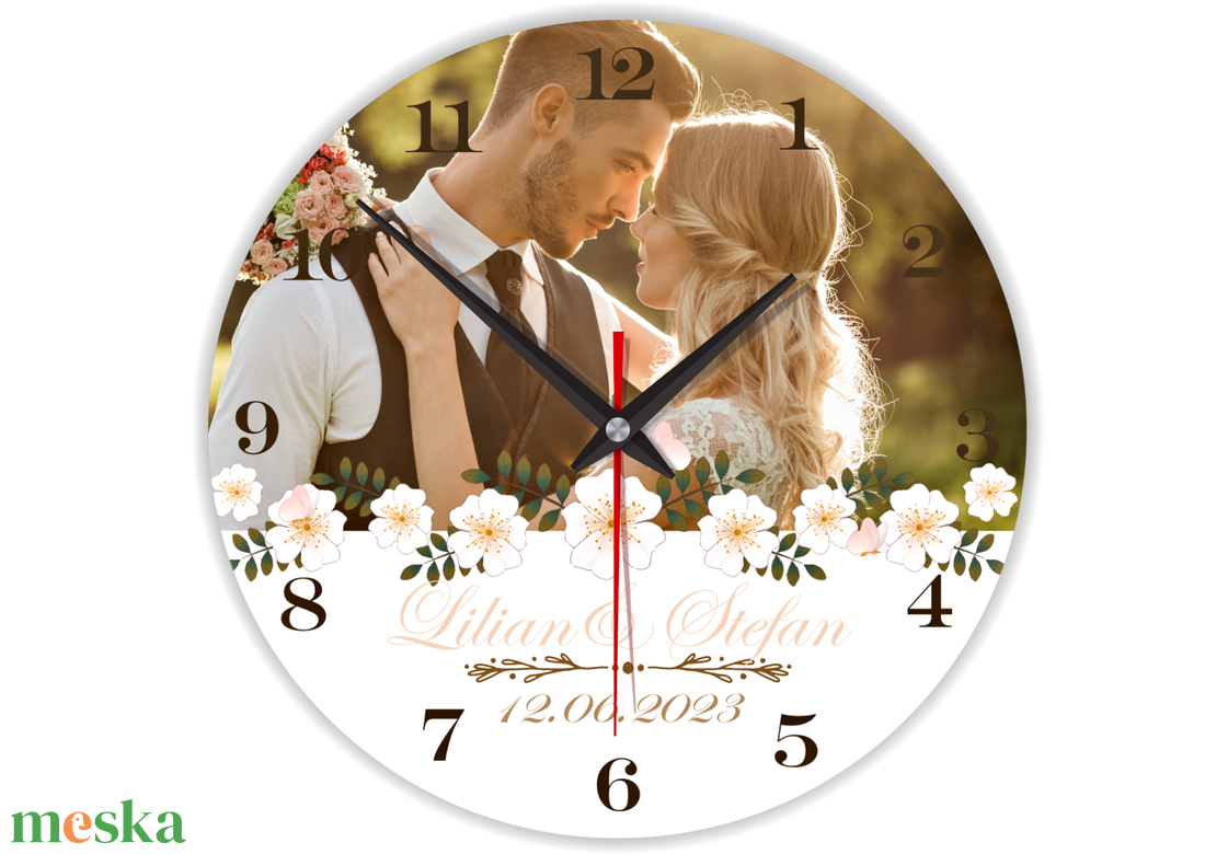 Esküvői falióra saját fotóval - esküvő - emlék & ajándék - köszönőajándék - Meska.hu