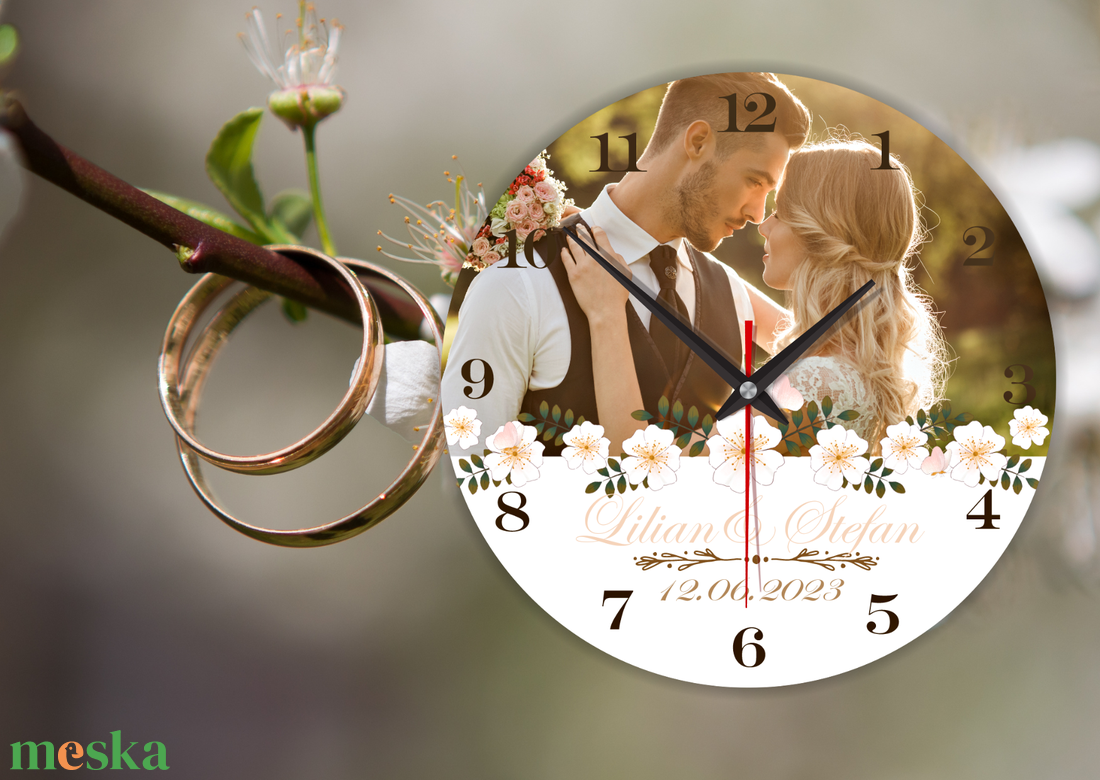 Esküvői falióra saját fotóval - esküvő - emlék & ajándék - köszönőajándék - Meska.hu