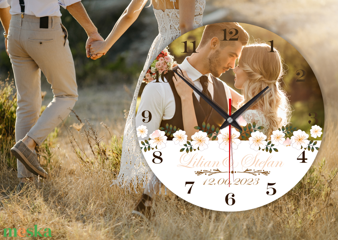 Esküvői falióra saját fotóval - esküvő - emlék & ajándék - köszönőajándék - Meska.hu