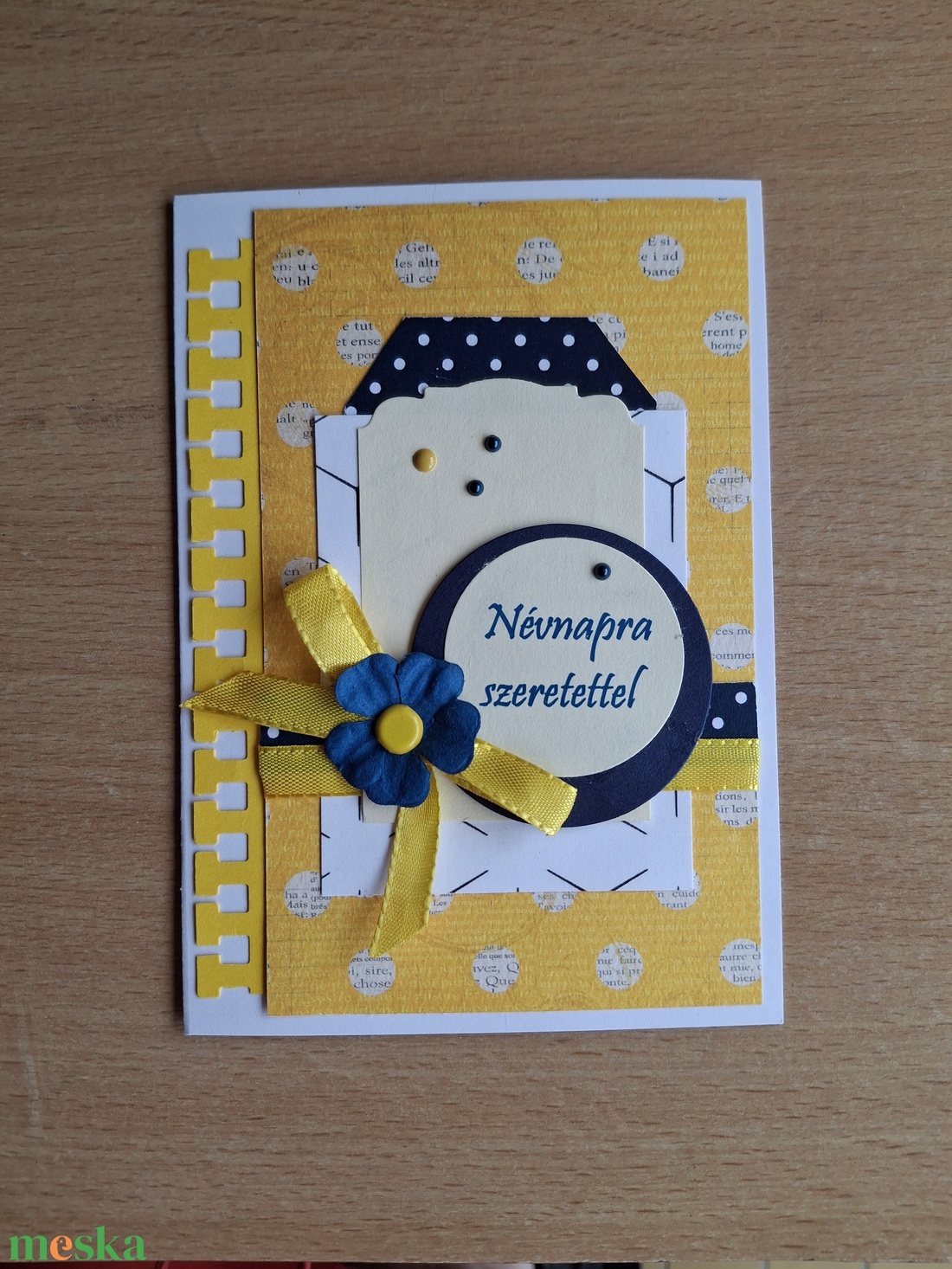 Képeslap névnapra  - otthon & életmód - papír, írószer - ajándékozás kellékei - képeslap, üdvözlőlap - Meska.hu