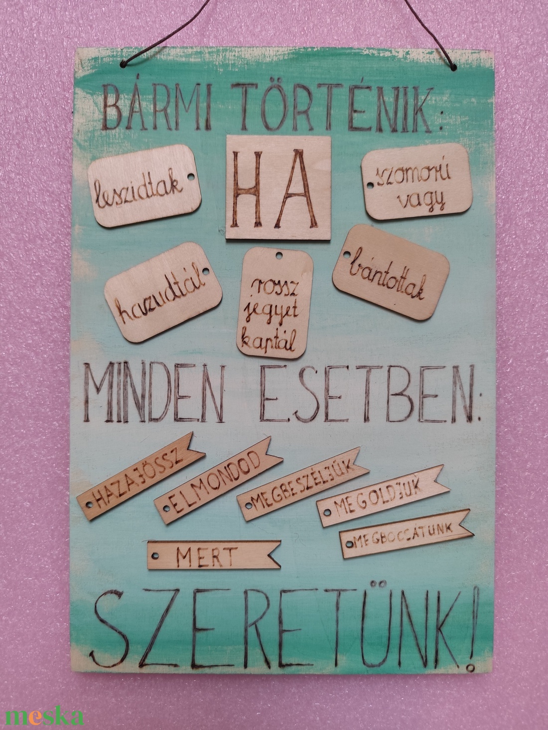 Bármi történik tábla gyerekeknek  - otthon & életmód - dekoráció - fali és függő dekoráció - falra akasztható dekor - Meska.hu