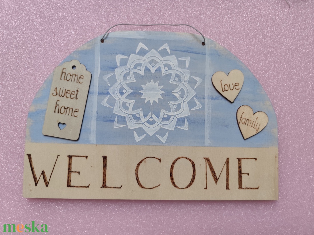 Welcome tábla  - otthon & életmód - dekoráció - fali és függő dekoráció - falra akasztható dekor - Meska.hu