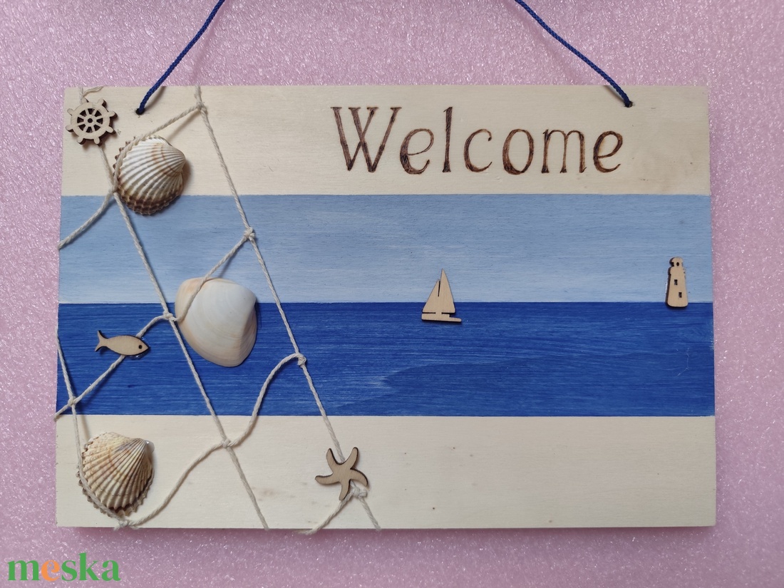 Welcome tábla  - otthon & életmód - dekoráció - fali és függő dekoráció - falra akasztható dekor - Meska.hu