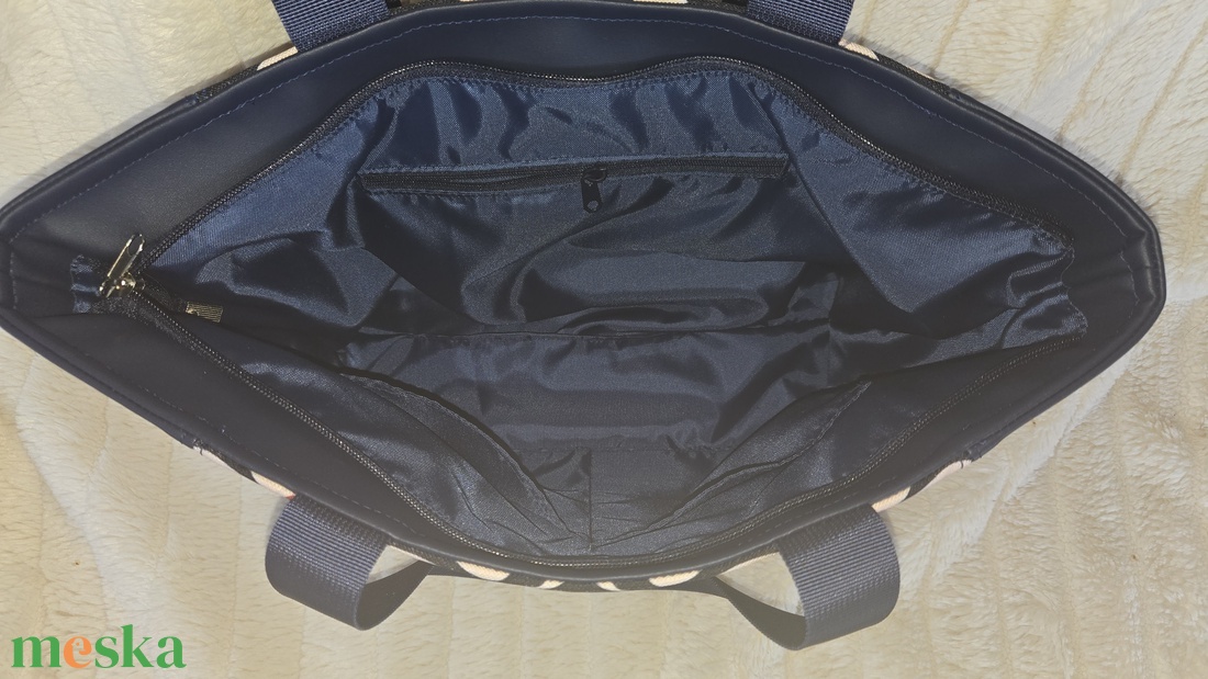 Elegáns kék, mintás válltáska  - táska & tok - kézitáska & válltáska - válltáska - Meska.hu