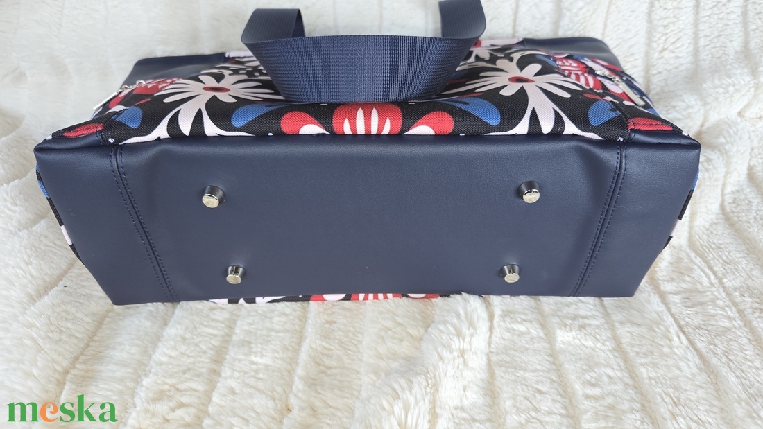 Elegáns kék, mintás válltáska  - táska & tok - kézitáska & válltáska - válltáska - Meska.hu