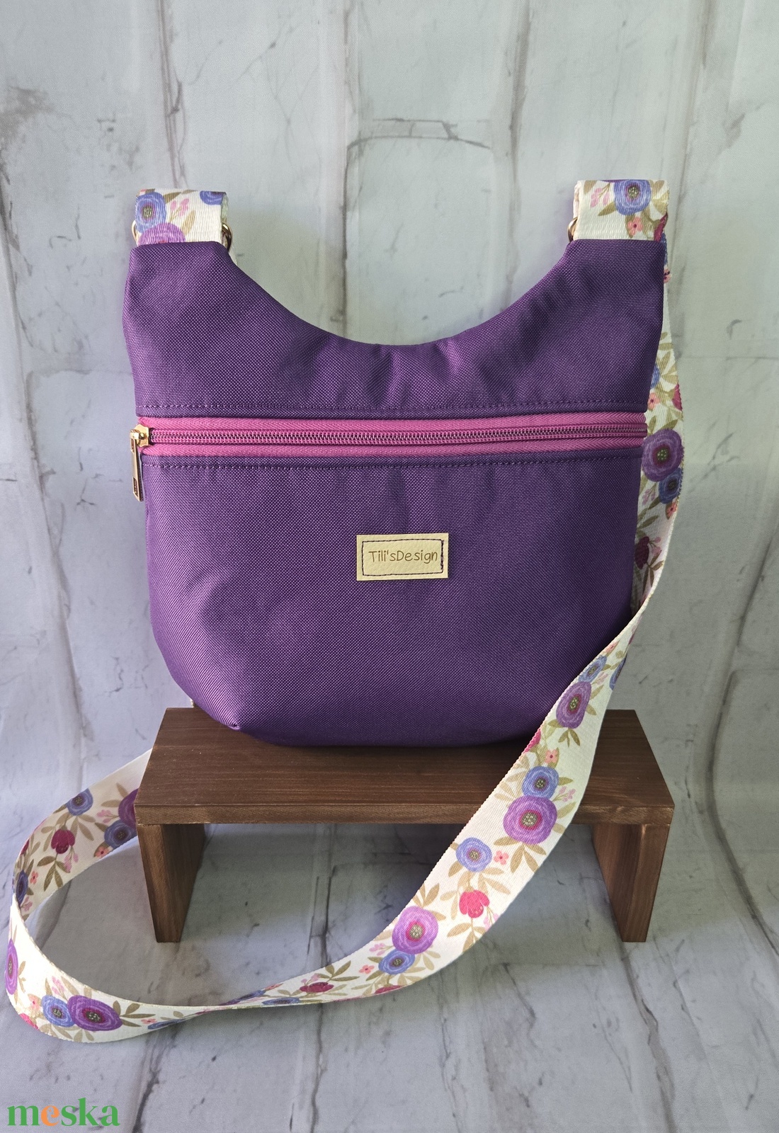 Lila crossbody - táska & tok - kézitáska & válltáska - vállon átvethető táska - Meska.hu