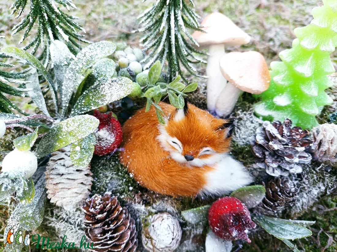 Alvó róka téli erdő mélyén - karácsony - adventi díszek - adventi asztaldísz - Meska.hu Alvó róka téli erdő mélyén - karácsony - adventi díszek - adventi asztaldísz - Meska.hu