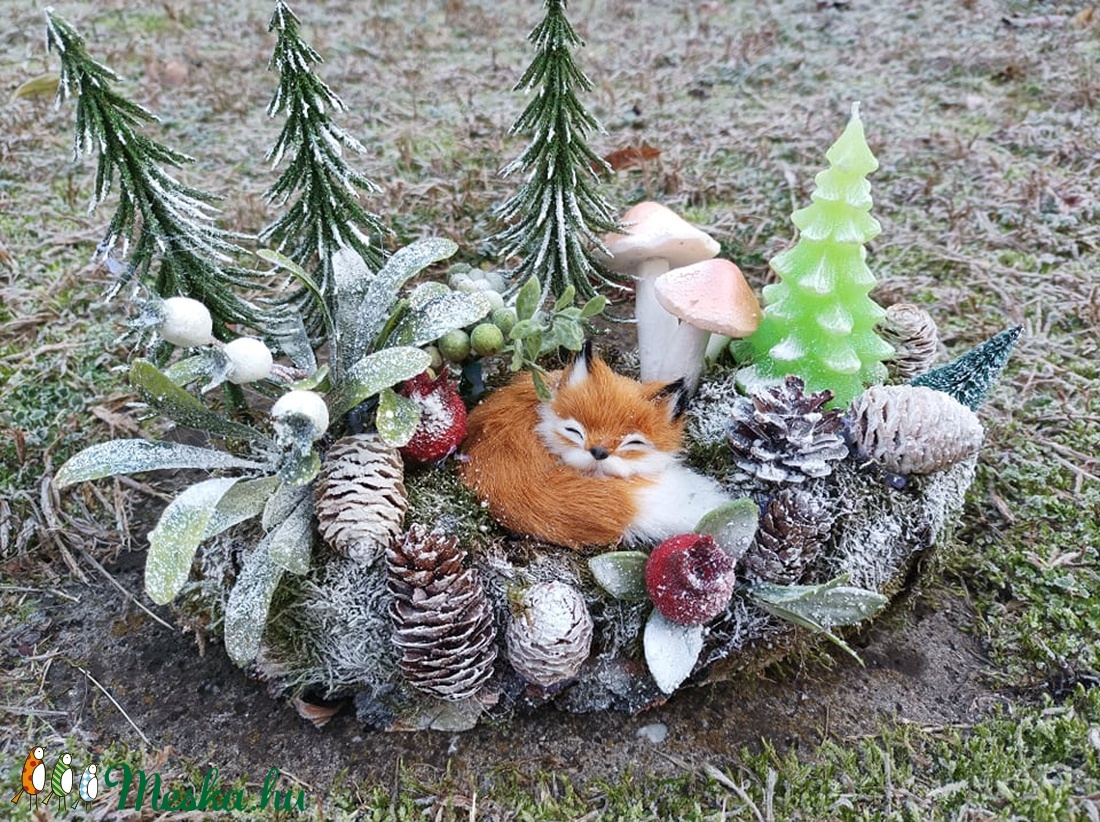 Alvó róka téli erdő mélyén - karácsony - adventi díszek - adventi asztaldísz - Meska.hu Alvó róka téli erdő mélyén - karácsony - adventi díszek - adventi asztaldísz - Meska.hu