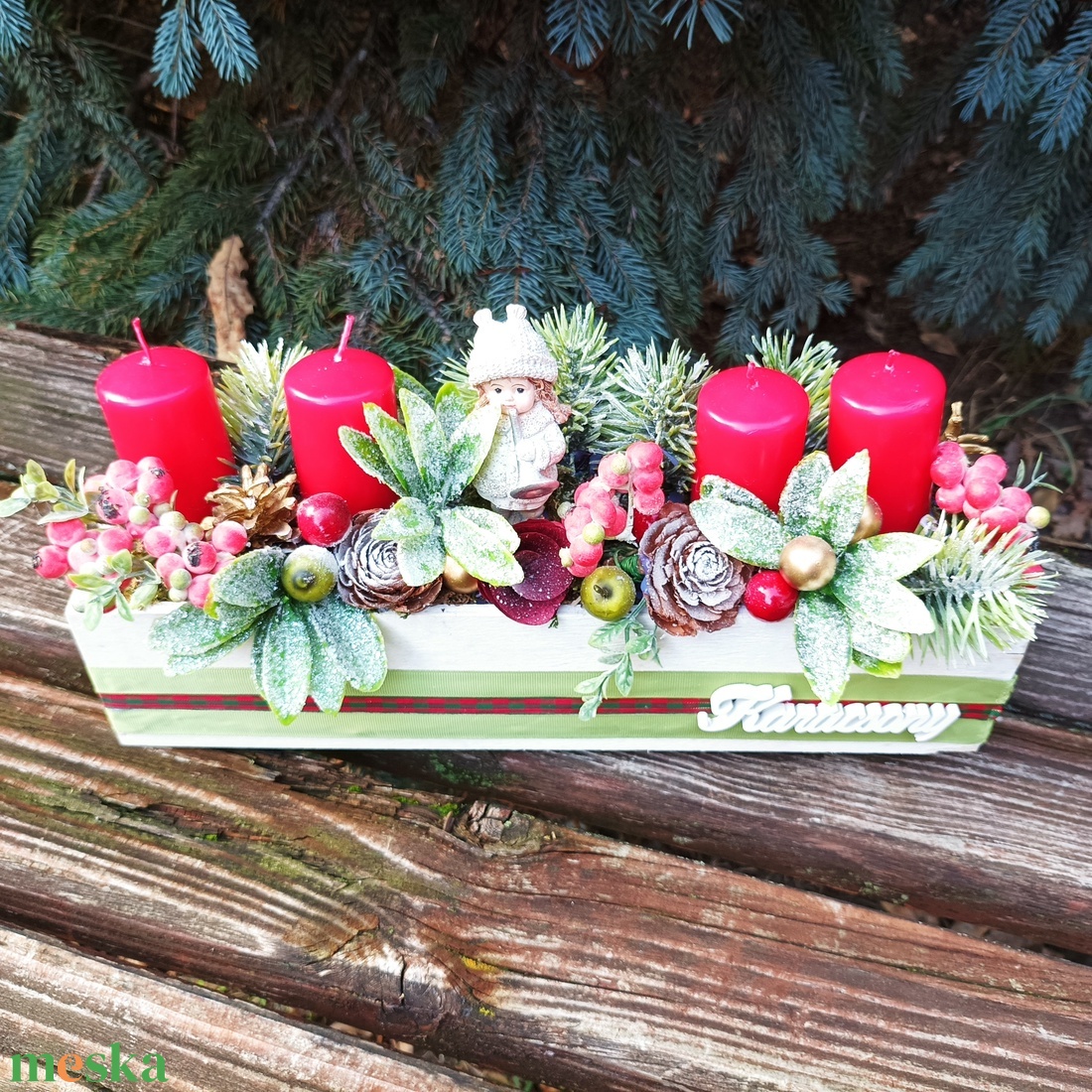 Adventi box kislnyos - karácsony - adventi díszek - adventi asztaldísz - Meska.hu