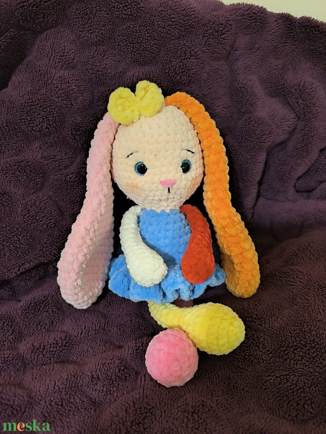 Színes Horgolt Nyuszi - játék & sport - plüssállat & játékfigura - nyuszi - Meska.hu