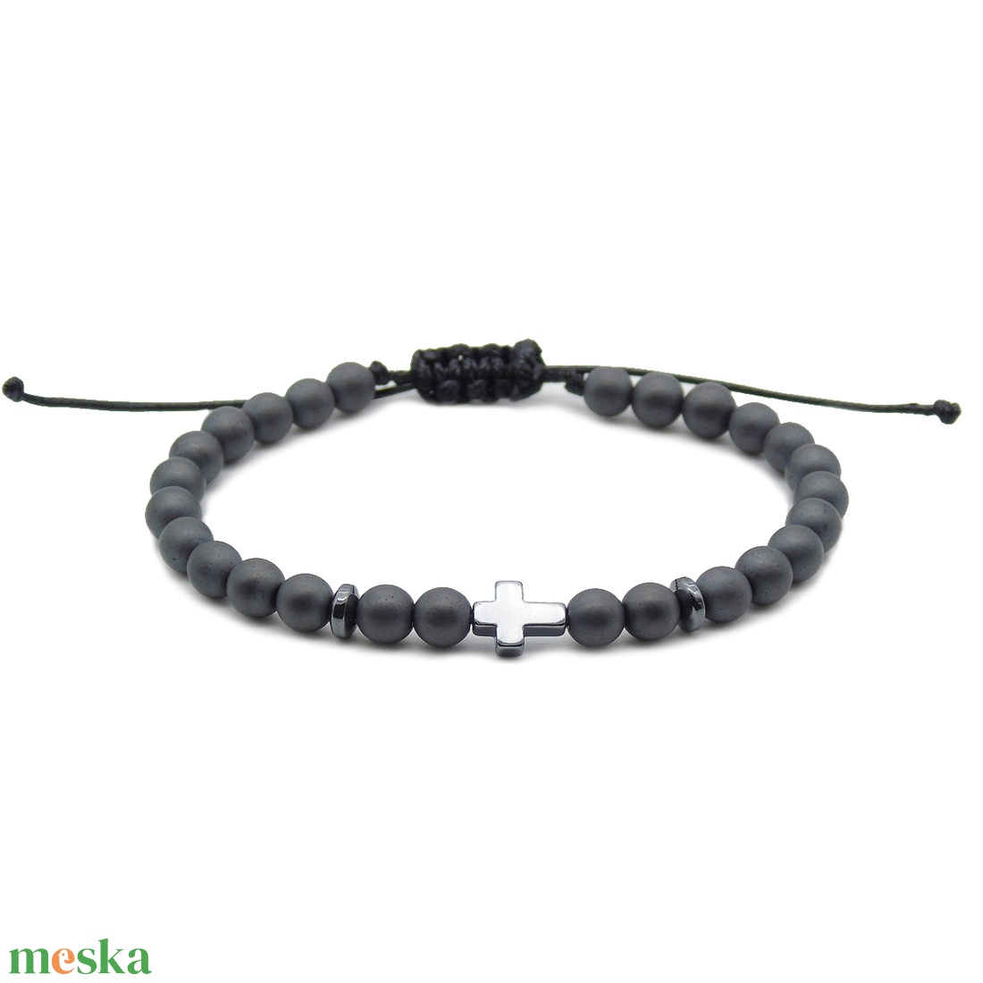 Díszdobozos férfi karkötő szett - hematit és matt ónix férfi karkötő pár - ékszer - karkötő - gyöngyös karkötő - Meska.hu