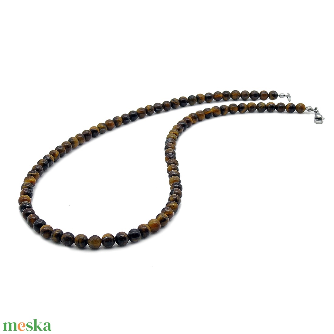 Tigrisszem férfi nyaklánc - vékony férfi gyöngy nyaklánc - ékszer - nyaklánc - gyöngyös nyaklánc - Meska.hu