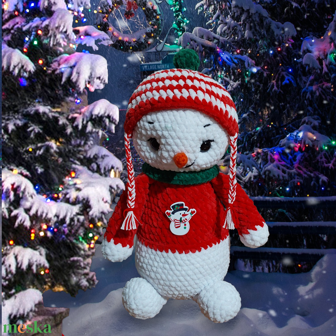 Karácsonyi plüss hóember - játék & sport - plüssállat & játékfigura - más figura - Meska.hu