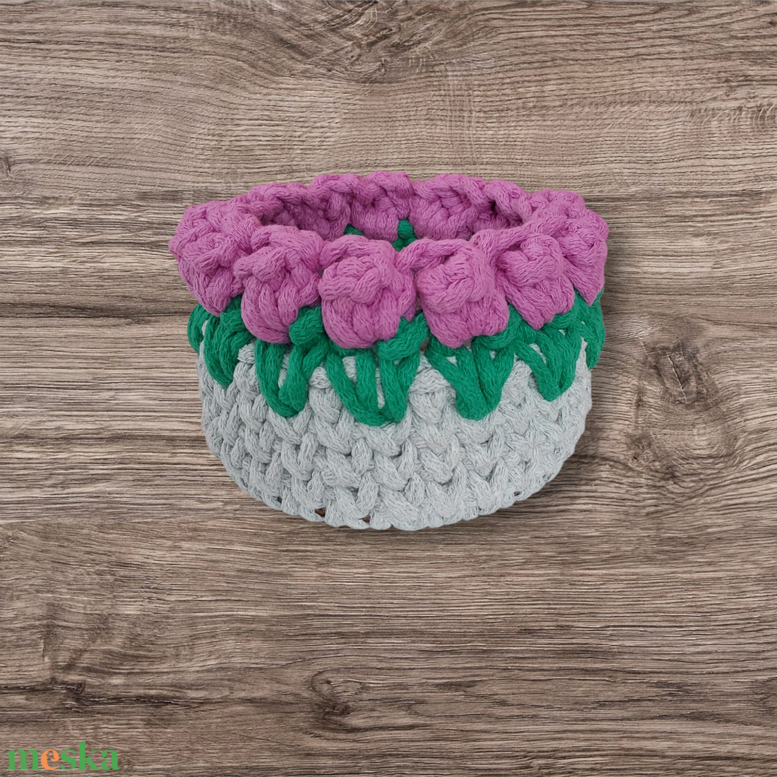 Tulipános tároló kosárka - baba - mama - babaszobabútor - játéktároló - Meska.hu