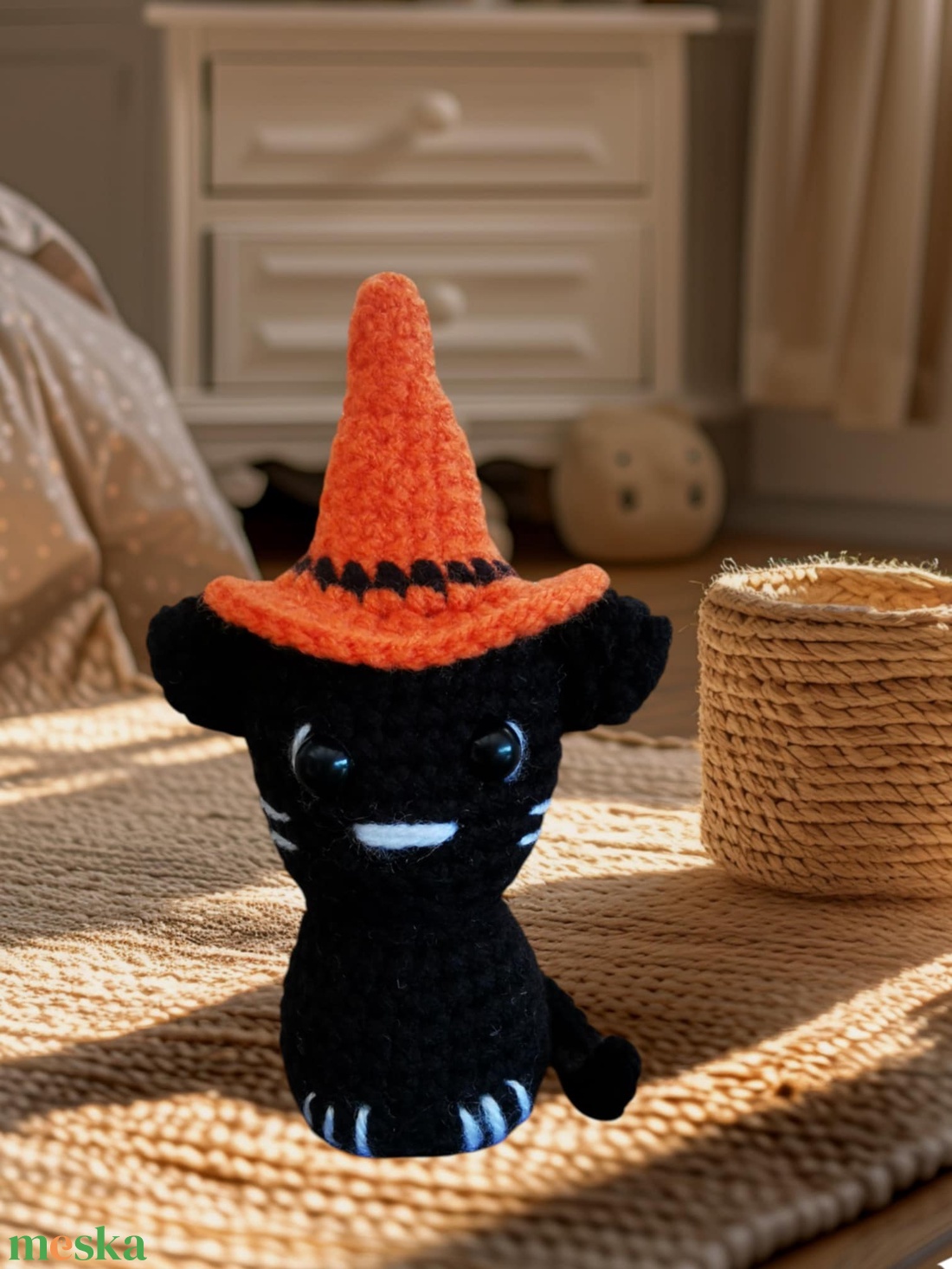 Fekete kiscica - játék & sport - plüssállat & játékfigura - cica - Meska.hu