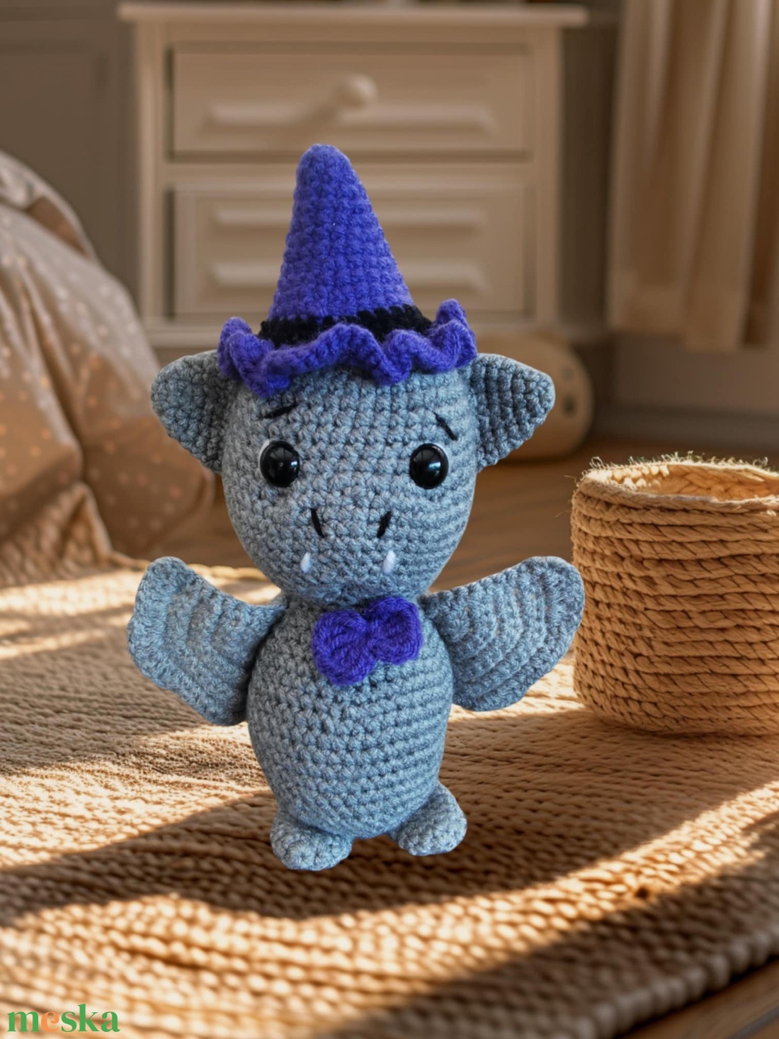 Horgolt denevér - játék & sport - plüssállat & játékfigura - denevér - Meska.hu