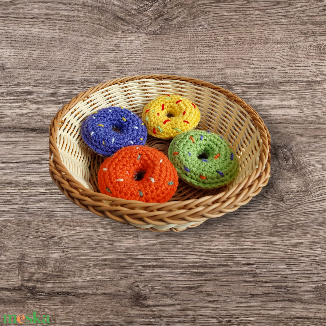 Horgolt mini fánkok - játék & sport - gyerekkonyha - játék ételek - Meska.hu