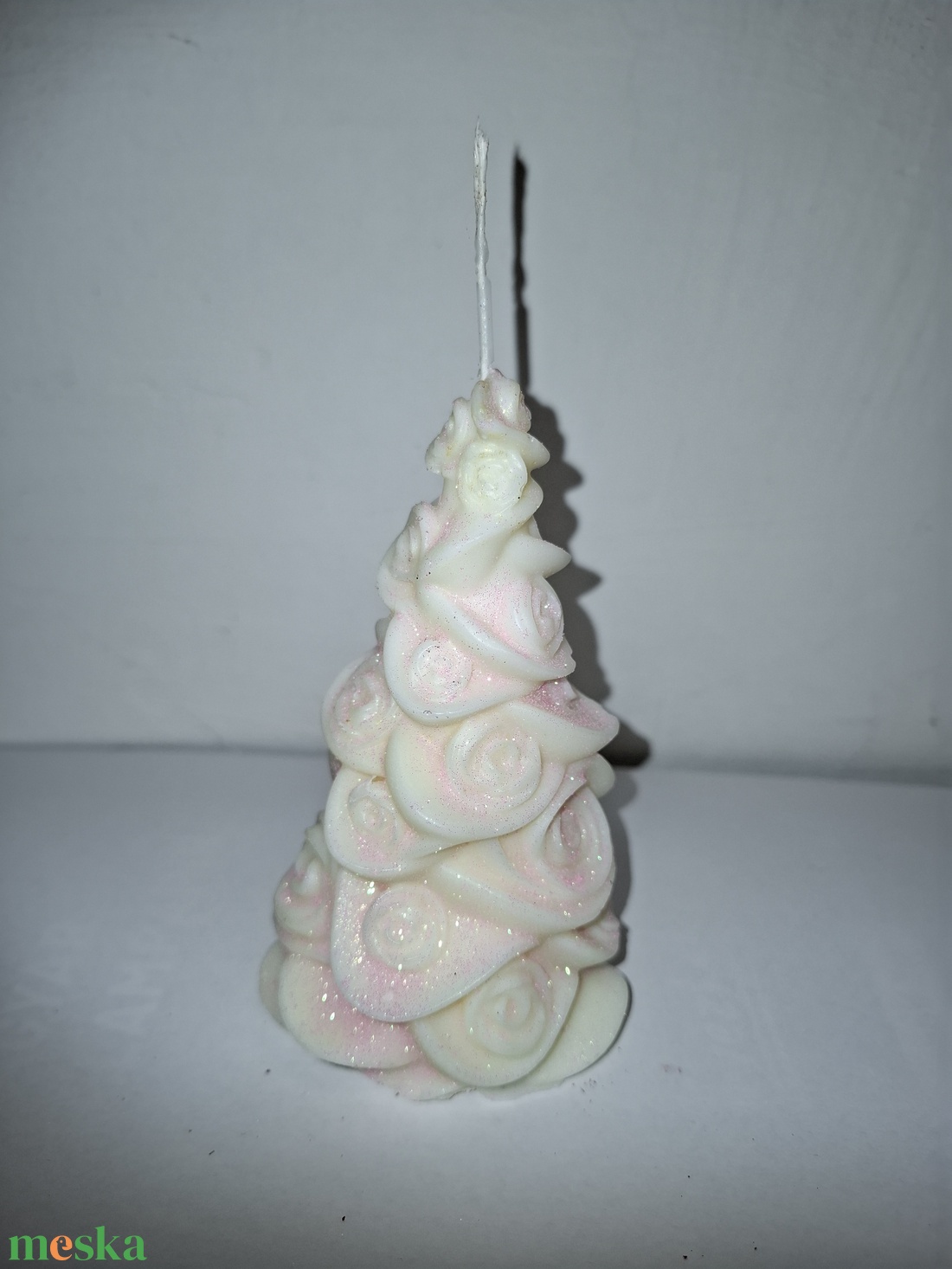 Fenyőfa gyertya, virágos  - karácsony - adventi díszek - adventi gyertyadíszek és koszorúdíszek - Meska.hu