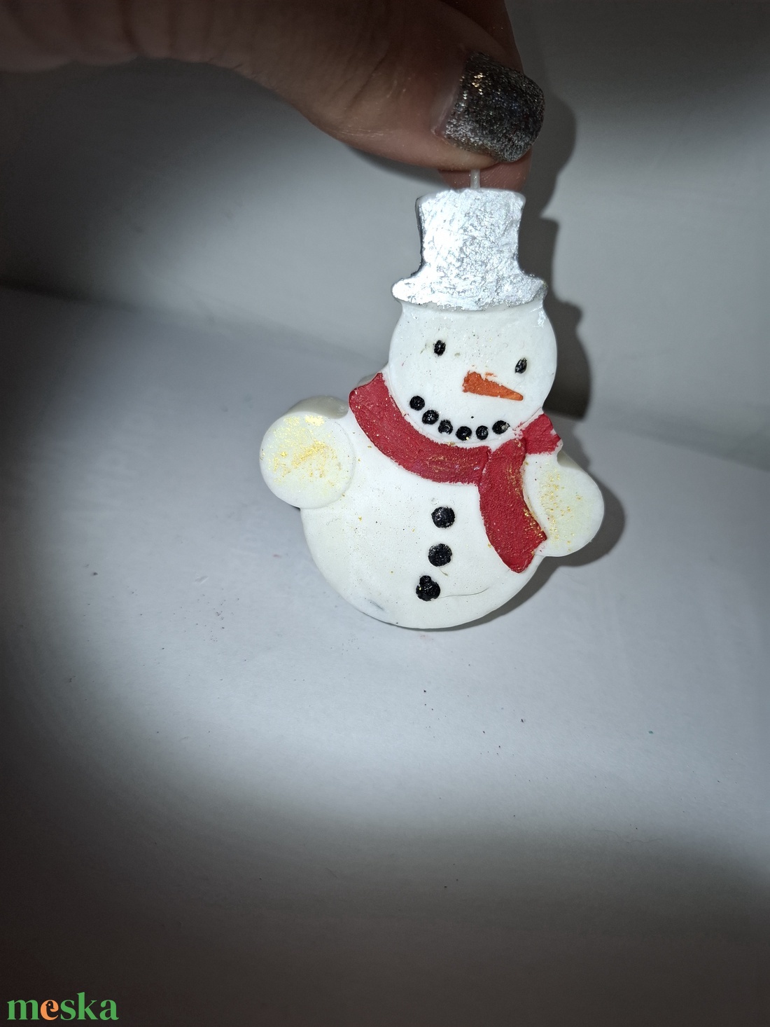 Hóember  - karácsony - karácsonyi lakásdekoráció - karácsonyi illatgyertya, mécses - Meska.hu