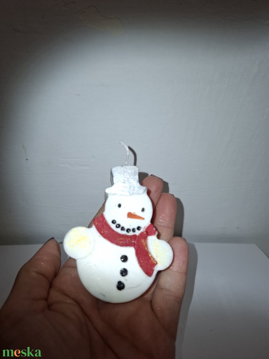 Hóember  - karácsony - karácsonyi lakásdekoráció - karácsonyi illatgyertya, mécses - Meska.hu
