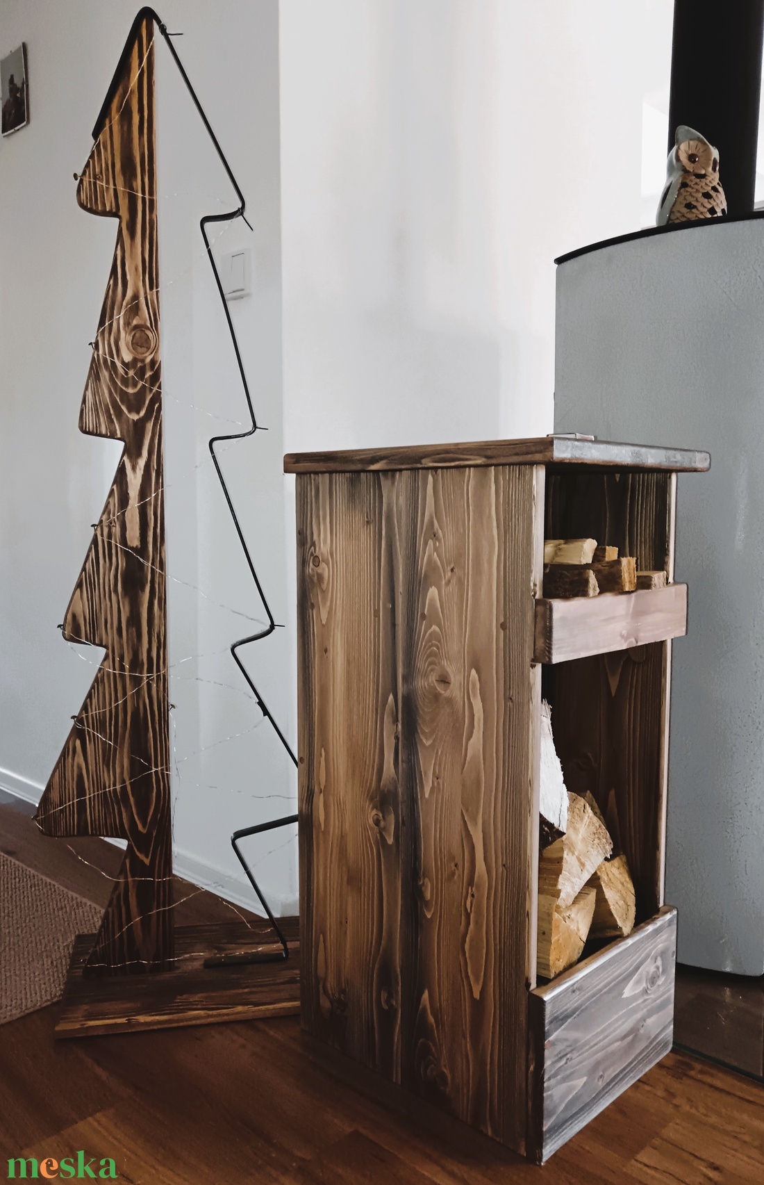 Tűzifa tároló láda - otthon & életmód - bútor - polc - Meska.hu