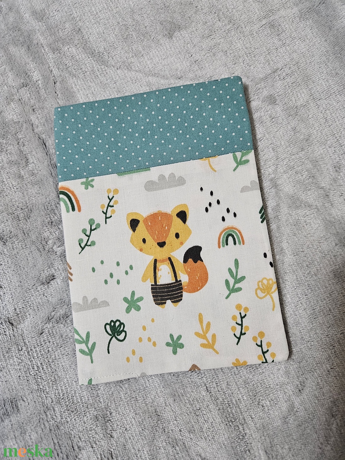 Rókás egészségügyi kis könyv bor�tó  - baba - mama - babaemlékek - egészségügyi kiskönyv borító - Meska.hu