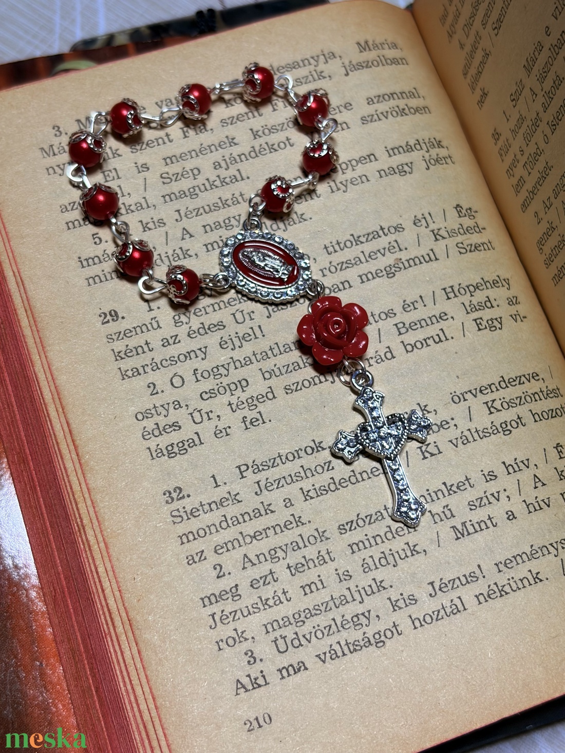 Mélyvörös egytizedes,  Guadalupei Szűzanya   - otthon & életmód - vallás - lánc & füzér - Meska.hu