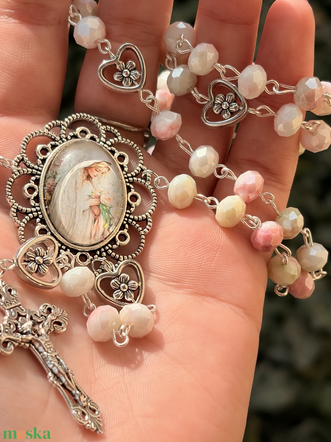 Szűz Mária rózsafüzér - otthon & életmód - vallás - lánc & füzér - Meska.hu