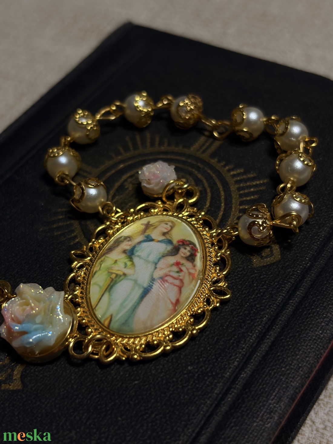 Szent Zsófia egytizedes rózsafüzér, hit-szeretet-remény   - otthon & életmód - vallás - lánc & füzér - Meska.hu