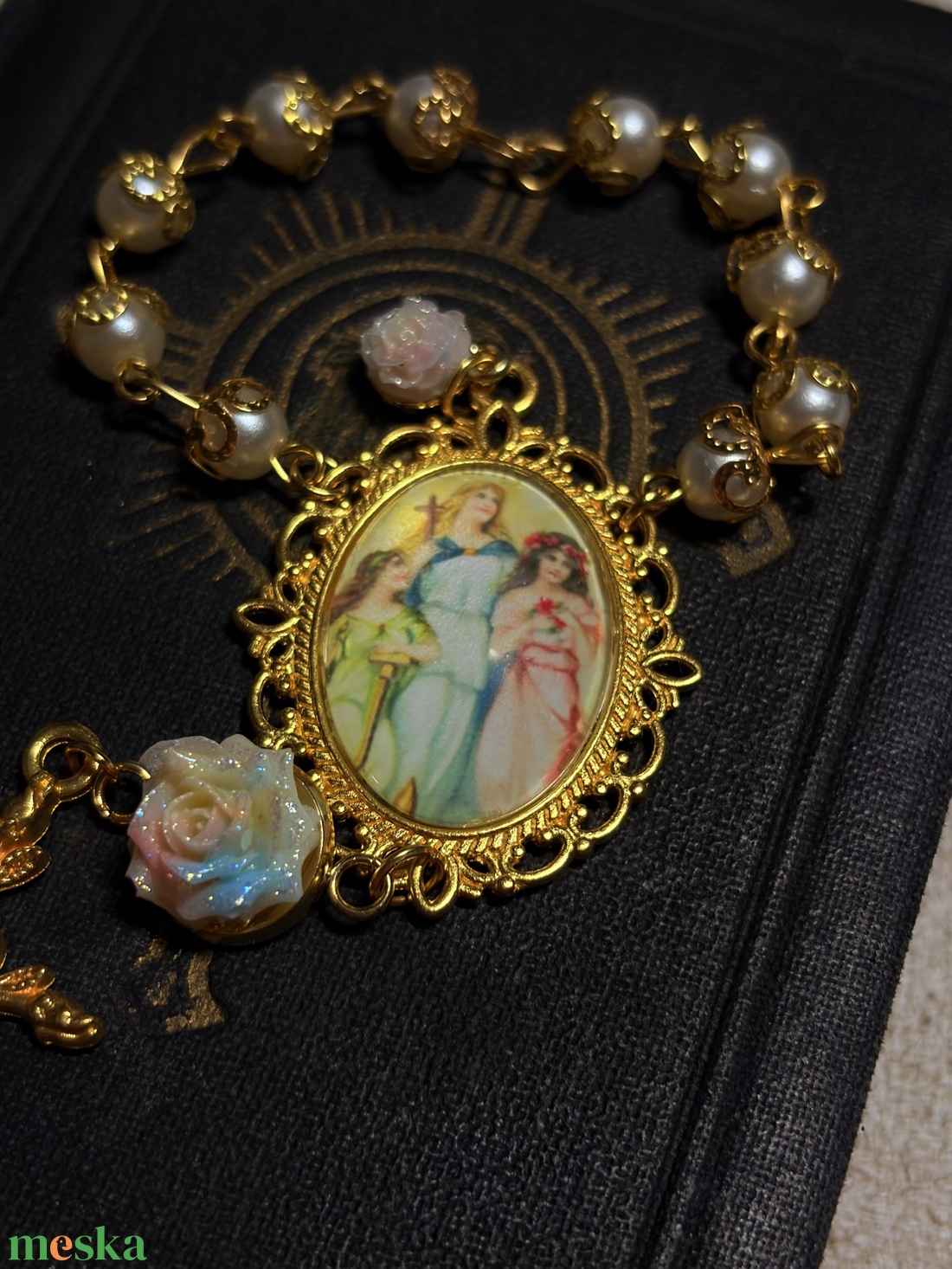 Szent Zsófia egytizedes rózsafüzér, hit-szeretet-remény   - otthon & életmód - vallás - lánc & füzér - Meska.hu