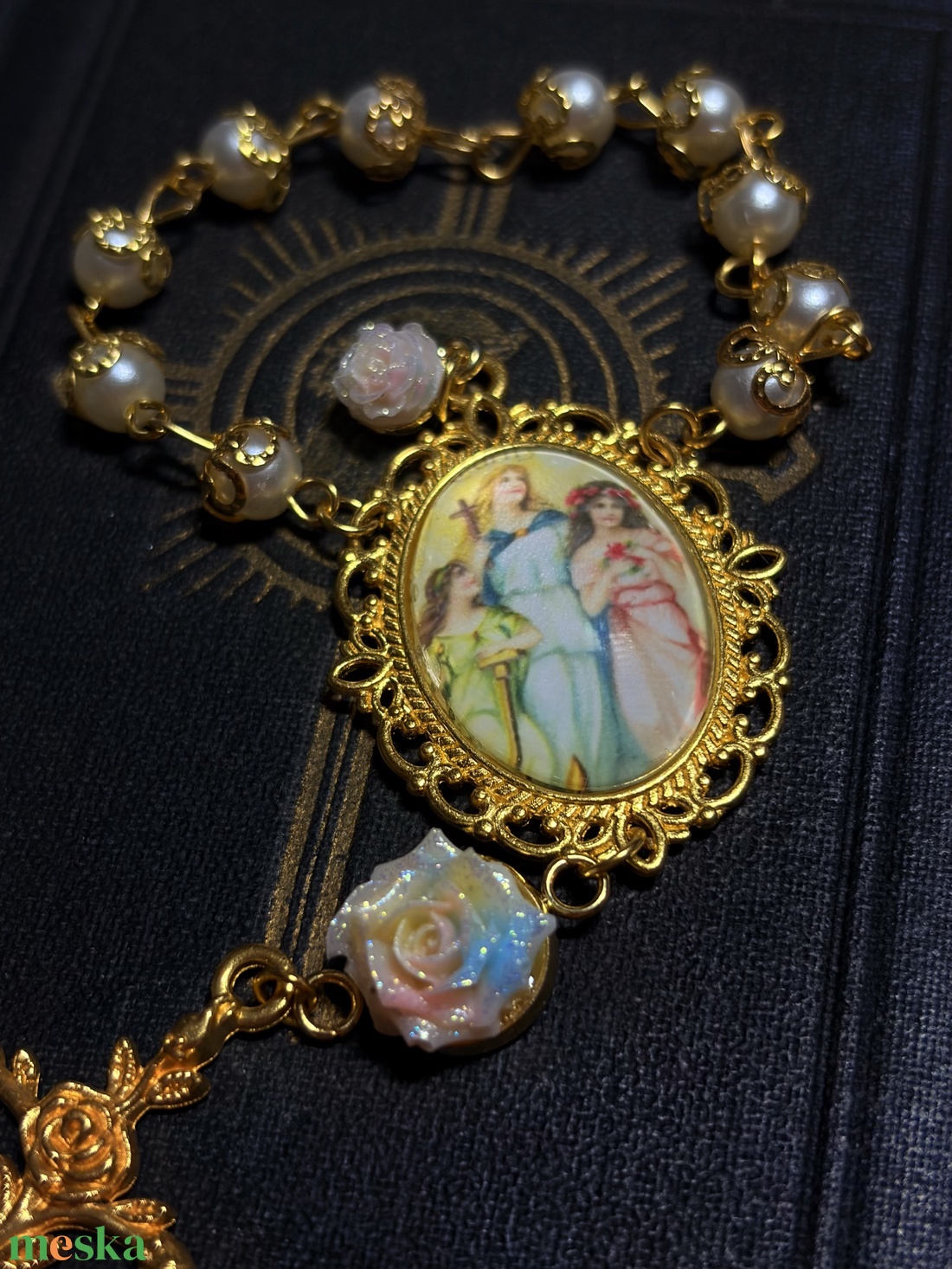 Szent Zsófia egytizedes rózsafüzér, hit-szeretet-remény   - otthon & életmód - vallás - lánc & füzér - Meska.hu