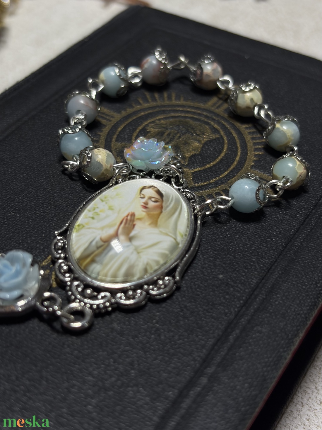 Szűzanya egytizedes, shoushan ásvánnyal - otthon & életmód - vallás - lánc & füzér - Meska.hu