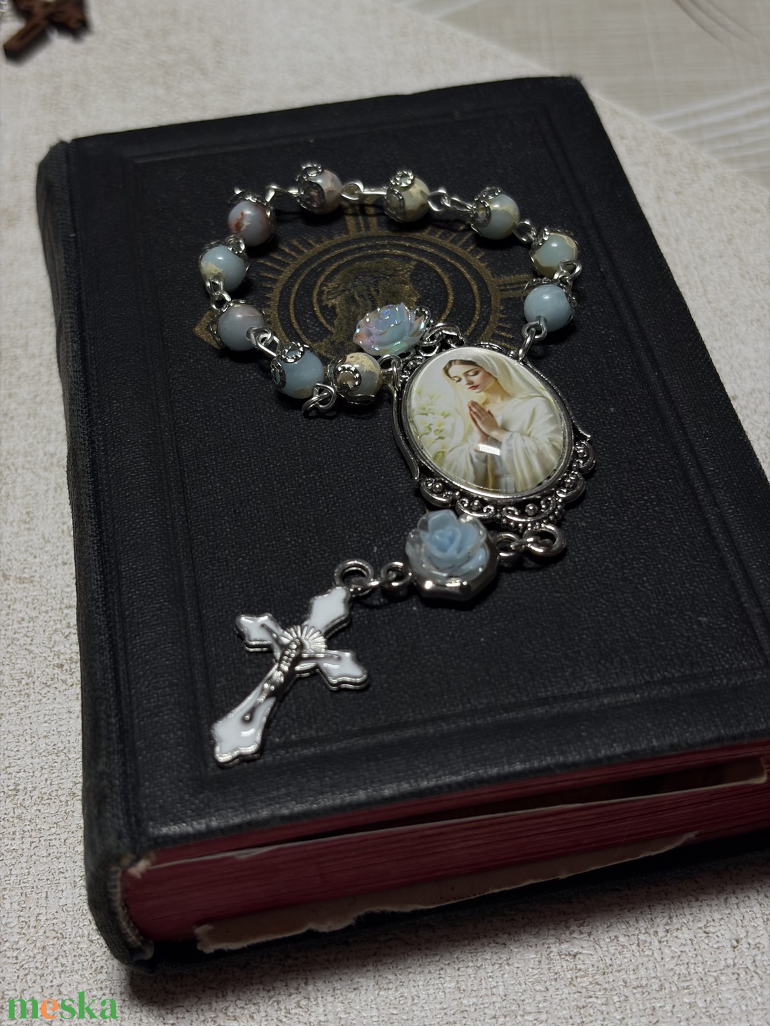 Szűzanya egytizedes, shoushan ásvánnyal - otthon & életmód - vallás - lánc & füzér - Meska.hu