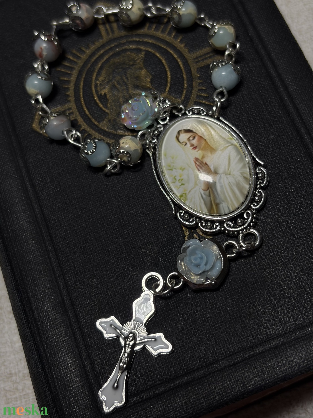 Szűzanya egytizedes, shoushan ásvánnyal - otthon & életmód - vallás - lánc & füzér - Meska.hu