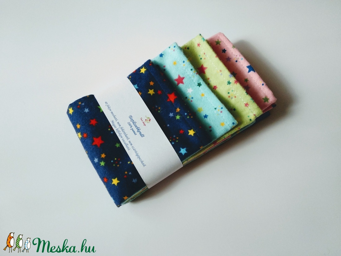 4 db-os gyerek textil zsebkendő szett, CSILLAGOS - - Meska.hu 4 db-os gyerek textil zsebkendő szett, CSILLAGOS - - Meska.hu