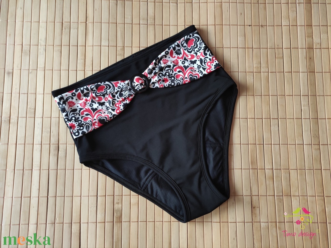 Menstruációs fürdőruha alsó - bikini fazonú, magas derekú - ruha & divat - női ruha - fürdőruha & fehérnemű - Meska.hu