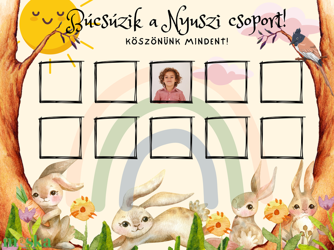 Tabló, ovis-bölcsi-sulis, búcsúzunk falikép ballagásra, nyuszi, nyúl - otthon & életmód - dekoráció - kép & falikép - poszter - Meska.hu