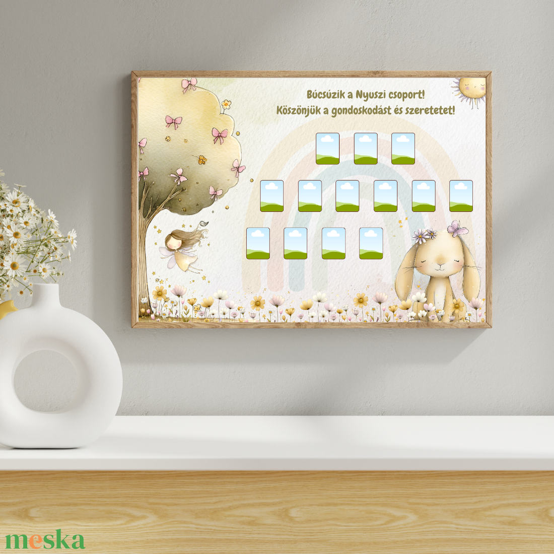 Tabló, ovis-bölcsi-sulis, búcsúzunk falikép ballagásra, nyuszis, sünis, fairy, tündér fantasy - otthon & életmód - dekoráció - kép & falikép - poszter - Meska.hu