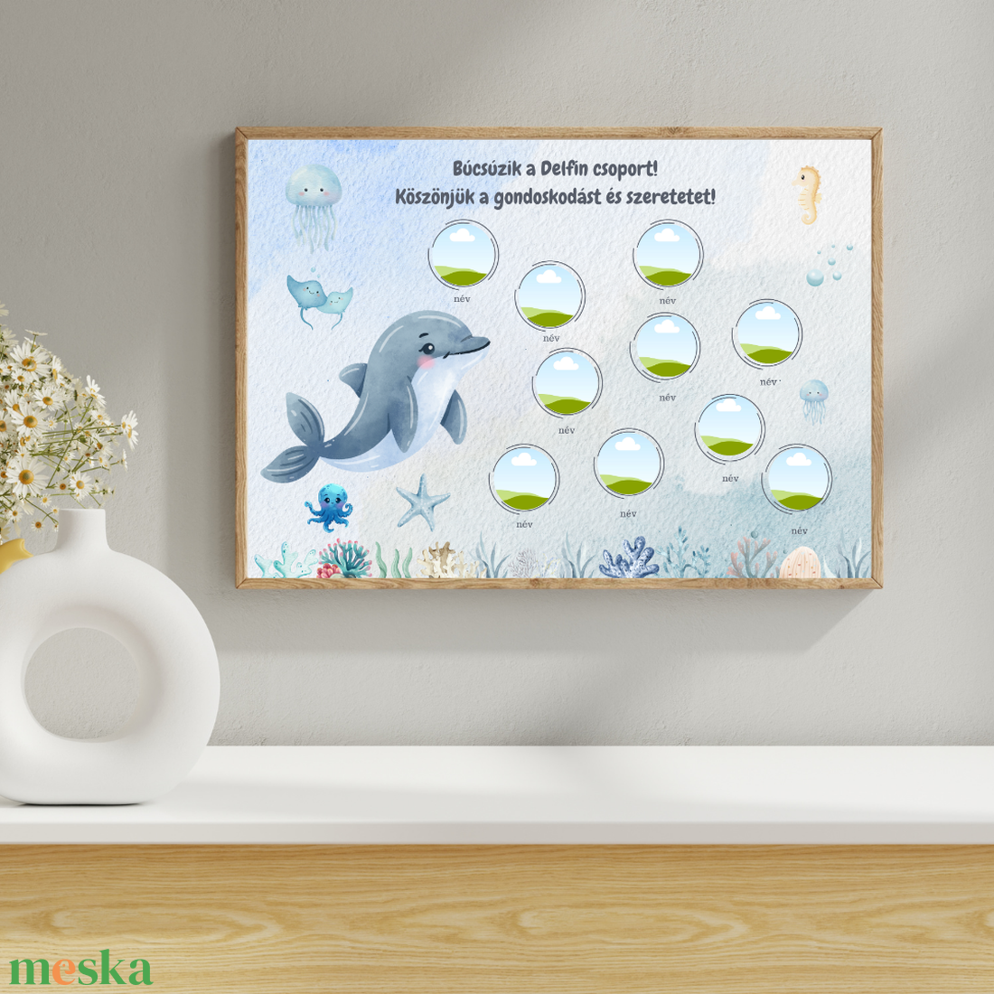 Tabló, ovis-bölcsi-sulis, búcsúzunk falikép ballagásra, delfin - otthon & életmód - dekoráció - kép & falikép - poszter - Meska.hu