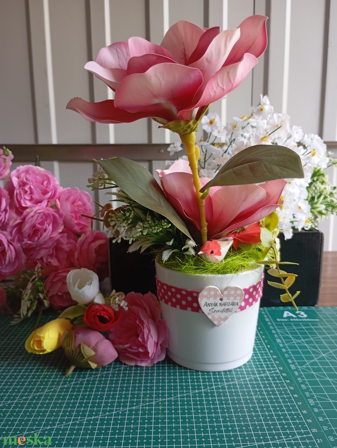 Magnolia asztalidísz  - otthon & életmód - dekoráció - asztal és polc dekoráció - asztaldísz - Meska.hu
