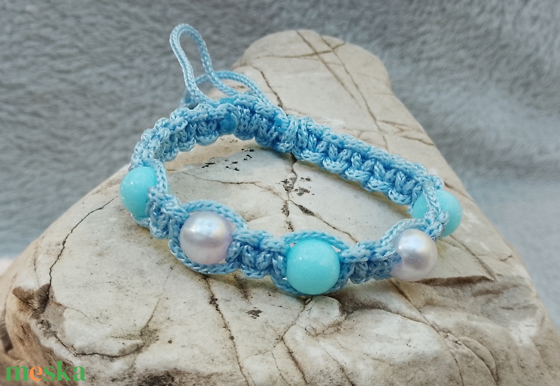 Kis Matróz macrame karkötő Shamballa záródással - ékszer - karkötő - fonott karkötő - Meska.hu