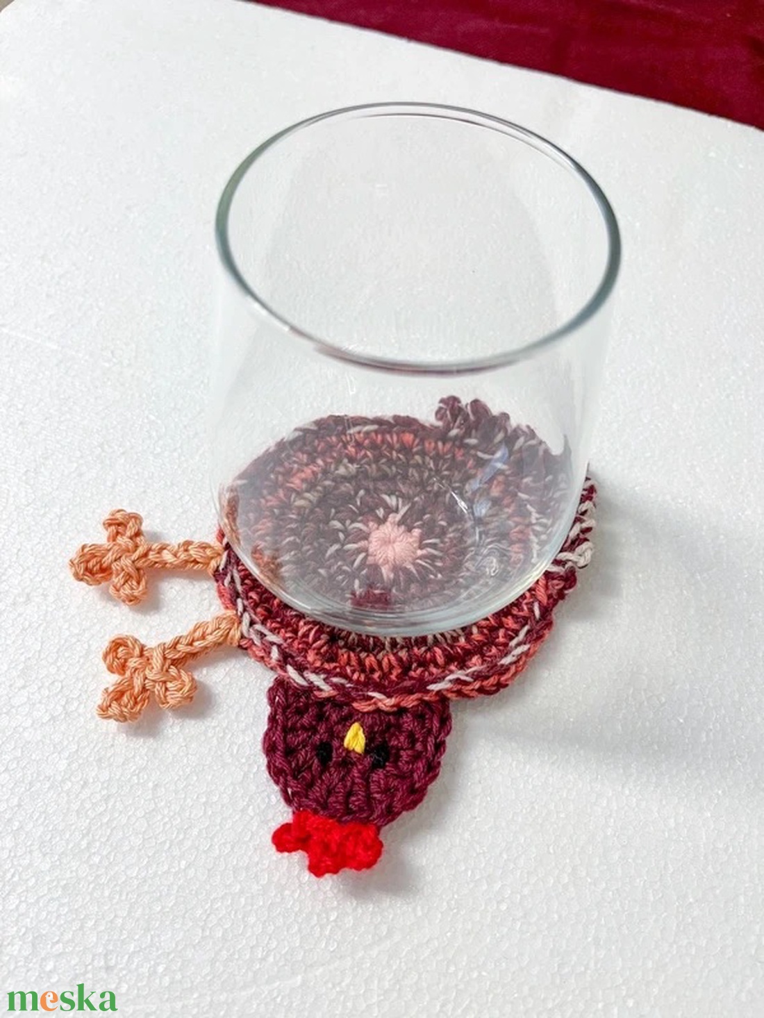 Horgolt csirke poháralátét - otthon & életmód - konyhafelszerelés, tálalás - tálalás - tányér- és poháralátét - Meska.hu