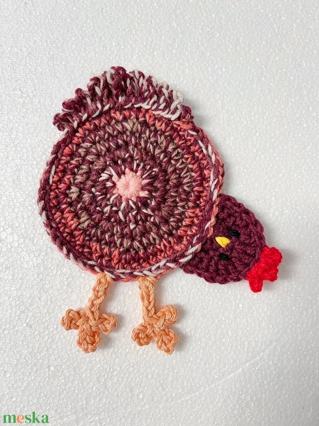 Horgolt csirke poháralátét - otthon & életmód - konyhafelszerelés, tálalás - tálalás - tányér- és poháralátét - Meska.hu