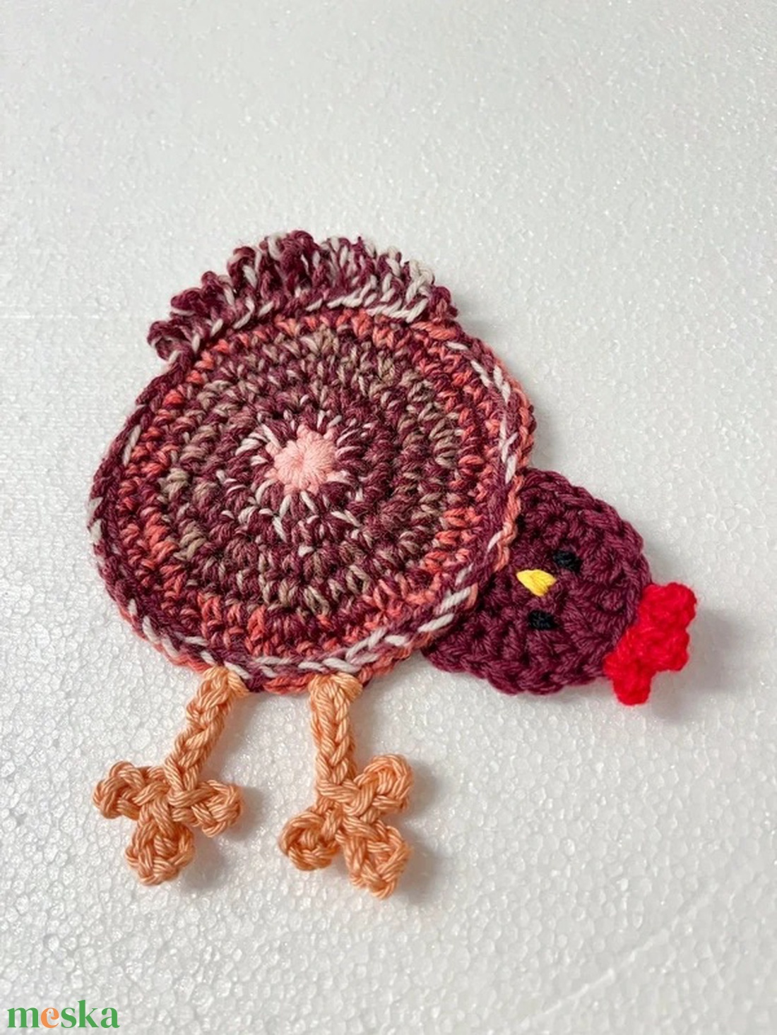 Horgolt csirke poháralátét - otthon & életmód - konyhafelszerelés, tálalás - tálalás - tányér- és poháralátét - Meska.hu