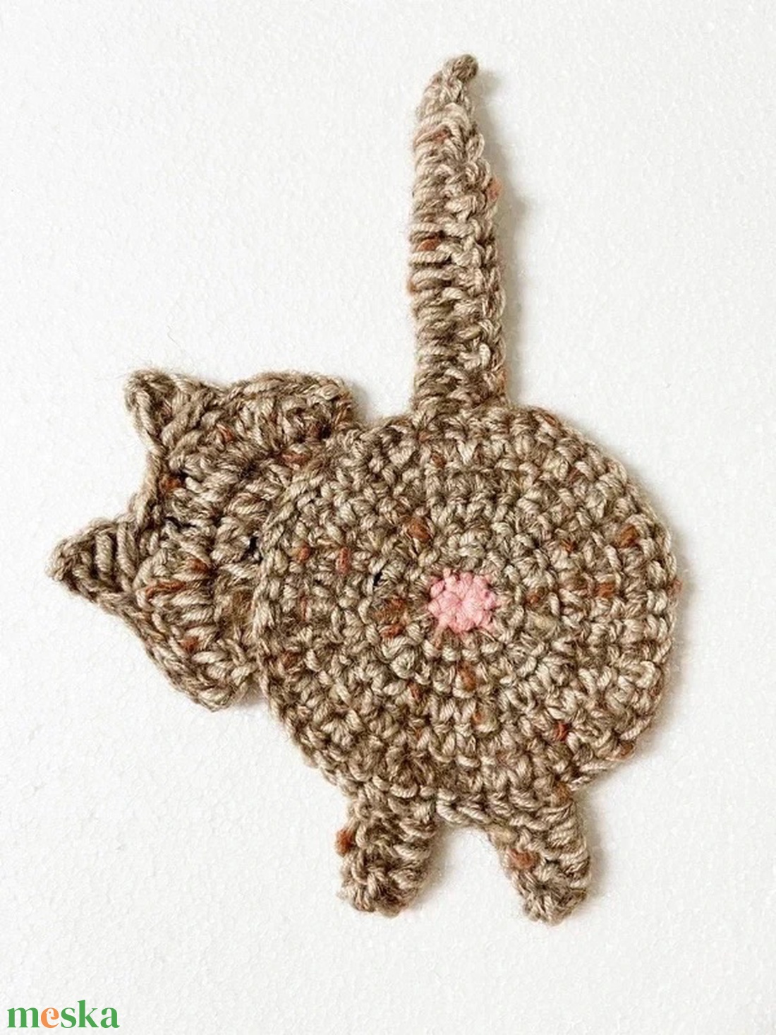 Horgolt cica poháralátét - otthon & életmód - konyhafelszerelés, tálalás - tálalás - tányér- és poháralátét - Meska.hu