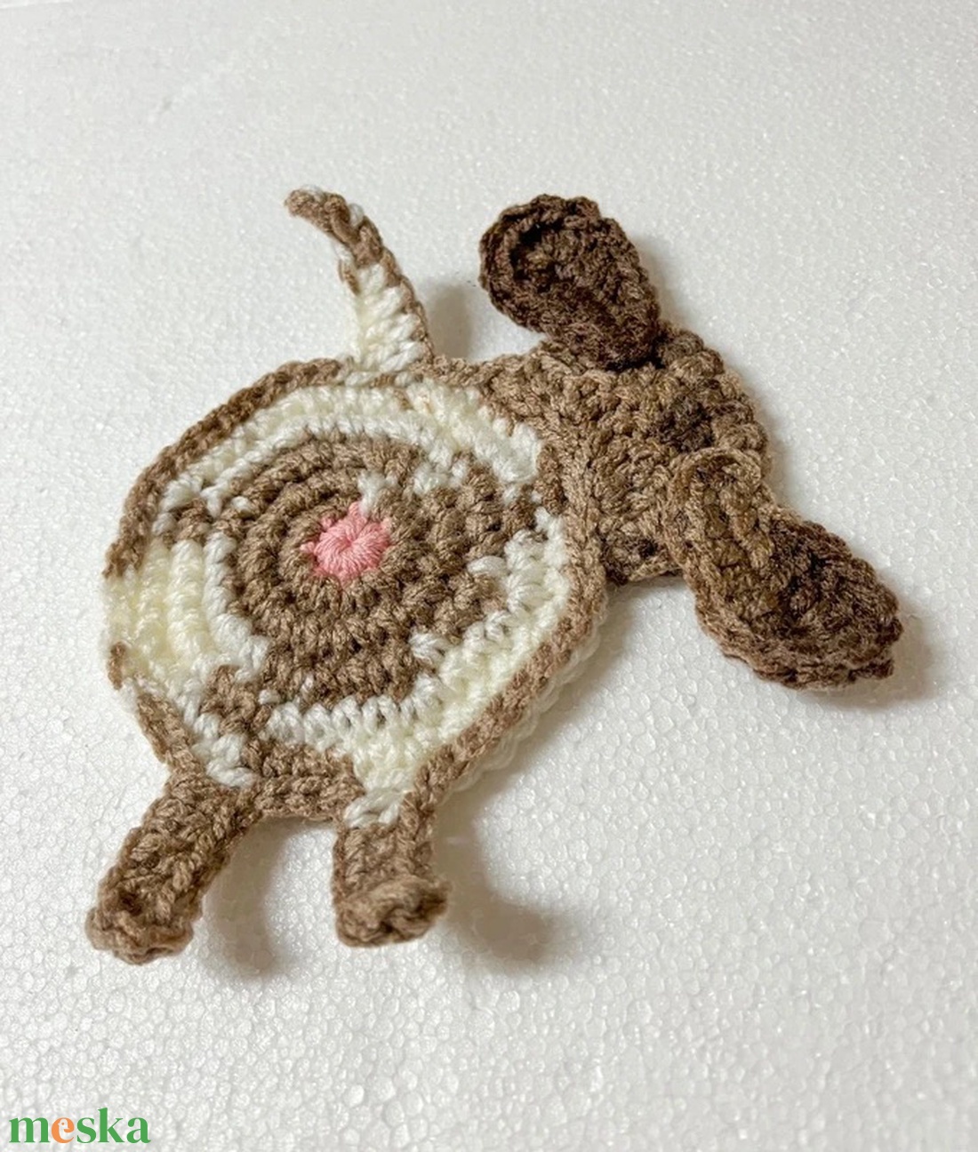 Horgolt kutya poháralátét, egyedi darab. - otthon & életmód - konyhafelszerelés, tálalás - tálalás - tányér- és poháralátét - Meska.hu